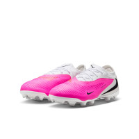Nike Phantom 6 Low Pro Gras / Kunstgras Voetbalschoenen (MG) Kids Wit Felroze Zwart