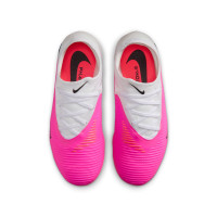 Nike Phantom 6 Low Pro Gras / Kunstgras Voetbalschoenen (MG) Kids Wit Felroze Zwart