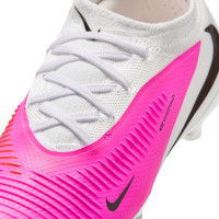 Nike Phantom 6 Low Pro Gras / Kunstgras Voetbalschoenen (MG) Kids Wit Felroze Zwart