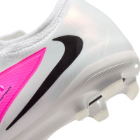 Nike Phantom 6 Low Pro Gras / Kunstgras Voetbalschoenen (MG) Kids Wit Felroze Zwart