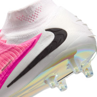 Nike Phantom 6 High Elite Kunstgras Voetbalschoenen (AG) Wit Felroze Zwart