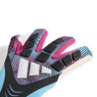 adidas Predator Pro Strap Goalkeeper Gloves Black Light Blue White Hot Pink