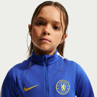Nike Chelsea Strike Trainingspak 1/4-Zip 2026-2027 Kids Blauw Donkerblauw Goudgeel Wit