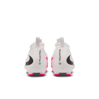 Nike Phantom 6 High Academy Gras / Kunstgras Voetbalschoenen (MG) Kids Wit Felroze Zwart