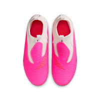 Nike Phantom 6 High Academy Gras / Kunstgras Voetbalschoenen (MG) Kids Wit Felroze Zwart