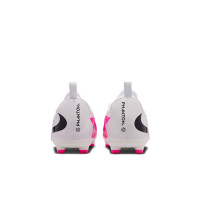 Nike Phantom 6 Low Academy Gras / Kunstgras Voetbalschoenen (MG) Kids Wit Felroze Zwart