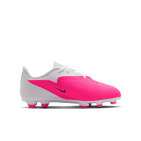 Nike Phantom 6 Low Club Gras / Kunstgras Voetbalschoenen (MG) Kids Wit Felroze Zwart