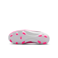 Nike Phantom 6 Low Club Gras / Kunstgras Voetbalschoenen (MG) Kids Wit Felroze Zwart
