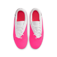 Nike Phantom 6 Low Club Gras / Kunstgras Voetbalschoenen (MG) Kids Wit Felroze Zwart