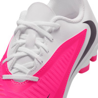 Nike Phantom 6 Low Club Gras / Kunstgras Voetbalschoenen (MG) Kids Wit Felroze Zwart