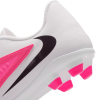 Nike Phantom 6 Low Club Gras / Kunstgras Voetbalschoenen (MG) Kids Wit Felroze Zwart