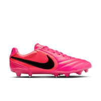 Nike Tiempo Ligera Pro Gras Voetbalschoenen (FG) Felroze Zwart