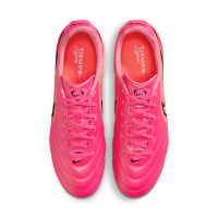 Nike Tiempo Ligera Pro Gras Voetbalschoenen (FG) Felroze Zwart