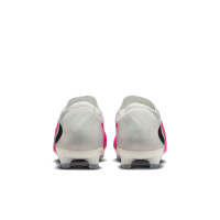 Nike Phantom 6 Low Pro Gras Voetbalschoenen (FG) Wit Felroze Zwart