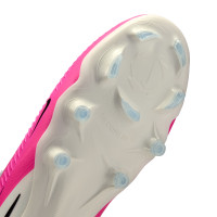 Nike Phantom 6 Low Pro Gras Voetbalschoenen (FG) Wit Felroze Zwart