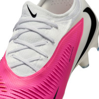 Nike Phantom 6 Low Pro Gras Voetbalschoenen (FG) Wit Felroze Zwart