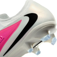 Nike Phantom 6 Low Pro Gras Voetbalschoenen (FG) Wit Felroze Zwart
