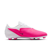 Nike Phantom 6 Low Club Gras / Kunstgras Voetbalschoenen (MG) Wit Felroze Zwart