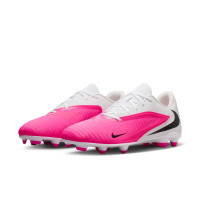 Nike Phantom 6 Low Club Gras / Kunstgras Voetbalschoenen (MG) Wit Felroze Zwart