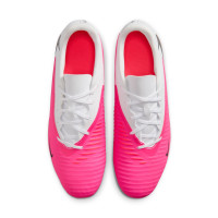 Nike Phantom 6 Low Club Gras / Kunstgras Voetbalschoenen (MG) Wit Felroze Zwart