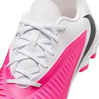 Nike Phantom 6 Low Club Gras / Kunstgras Voetbalschoenen (MG) Wit Felroze Zwart
