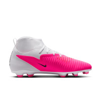 Nike Phantom 6 High Club Gras / Kunstgras Voetbalschoenen (MG) Wit Felroze Zwart