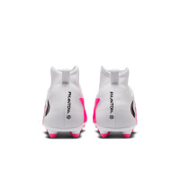 Nike Phantom 6 High Club Gras / Kunstgras Voetbalschoenen (MG) Wit Felroze Zwart