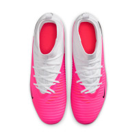 Nike Phantom 6 High Club Gras / Kunstgras Voetbalschoenen (MG) Wit Felroze Zwart