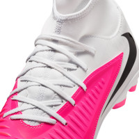 Nike Phantom 6 High Club Gras / Kunstgras Voetbalschoenen (MG) Wit Felroze Zwart