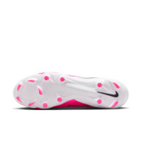 Nike Phantom 6 High Academy Gras / Kunstgras Voetbalschoenen (MG) Wit Felroze Zwart