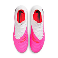 Nike Phantom 6 High Academy Gras / Kunstgras Voetbalschoenen (MG) Wit Felroze Zwart