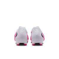 Nike Phantom 6 Low Academy Gras / Kunstgras Voetbalschoenen (MG) Wit Felroze Zwart