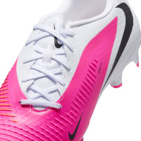 Nike Phantom 6 Low Academy Gras / Kunstgras Voetbalschoenen (MG) Wit Felroze Zwart
