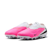 Nike Phantom 6 Low Pro Kunstgras Voetbalschoenen (AG) Wit Felroze Zwart