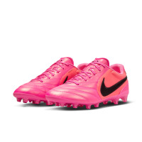 Nike Tiempo Ligera Pro Kunstgras Voetbalschoenen (AG) Felroze Zwart