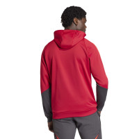 adidas Liverpool Track Hoodie 1/4-Zip 2025-2026 Rood Grijs Zilver
