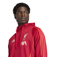 adidas Liverpool Track Hoodie 1/4-Zip 2025-2026 Rood Grijs Zilver