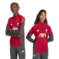 adidas Liverpool Trainingstrui 1/4-Zip 2025-2026 Kids Rood Grijs