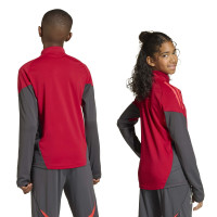 adidas Liverpool Trainingstrui 1/4-Zip 2025-2026 Kids Rood Grijs