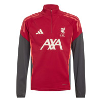 adidas Liverpool Trainingstrui 1/4-Zip 2025-2026 Kids Rood Grijs