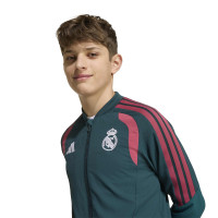 adidas Real Madrid Presentatie Trainingsjack 2026-2027 Kids Donkergroen Roze Wit