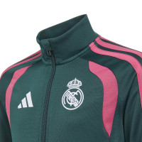 adidas Real Madrid Trainingspak 2026-2027 Kids Donkergroen Roze Wit