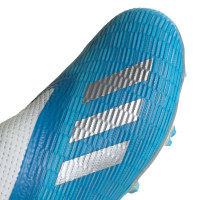adidas X 19.3 LL Gras Voetbalschoenen (FG) Kids Blauw Zilver