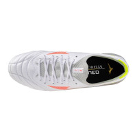Mizuno Morelia Neo V Beta Pro Gras Voetbalschoenen (FG) Wit Oranje Limoen