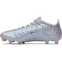 Under Armour Shadow Pro 4 Grass Football Boots (FG) Grey Black Pink
