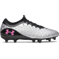 Under Armour Magnetico Select 6 Gras Voetbalschoenen (FG) Zwart Metallic Silver Felroze