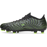 Under Armour Shadow Pro 4 Gras Voetbalschoenen (FG) Zwart Metallic Black Neongroen