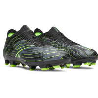 Under Armour Shadow Pro 4 Gras Voetbalschoenen (FG) Zwart Metallic Black Neongroen