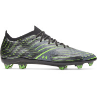 Under Armour Shadow Elite 4 Mach Gras Voetbalschoenen (FG) Zwart Metallic Black Neongroen