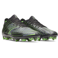 Under Armour Shadow Elite 4 Mach Gras Voetbalschoenen (FG) Zwart Metallic Black Neongroen